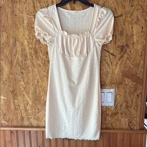 Cream Puff Sleeve Dress